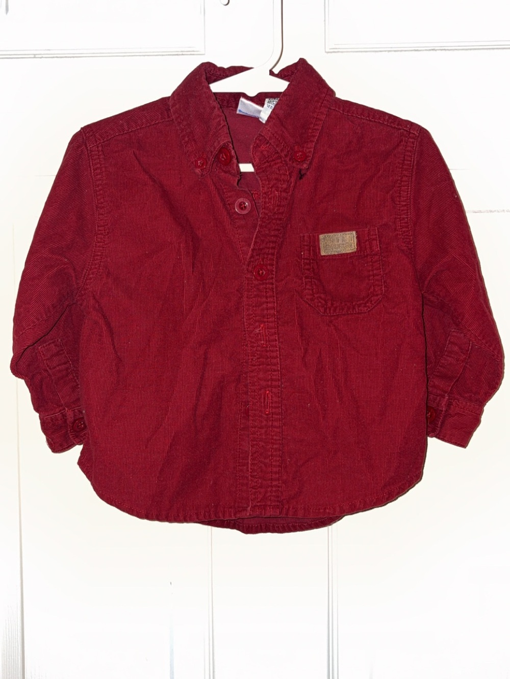 McDonald's Kids Corduroy Button-Down Shirt in Burgundy